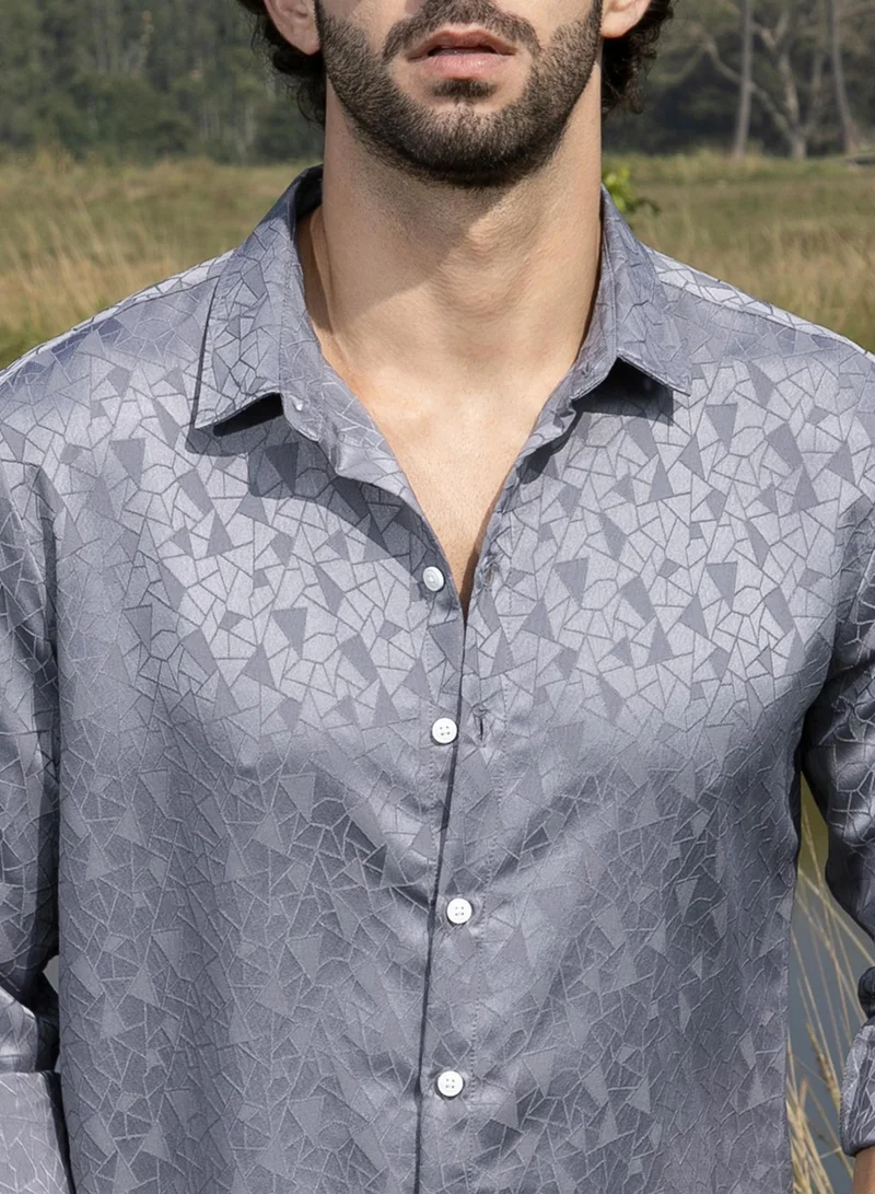 كامبوس سوترا Men's Coin Grey Mozaic-Tactile Shirt