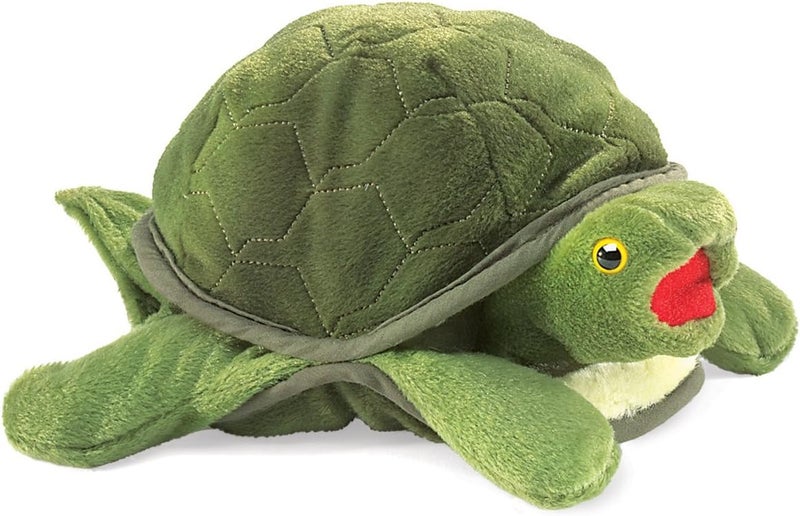 Folkmanis Baby Turtle Hand Puppet - Plush Toy for Imaginative Play - Image 1