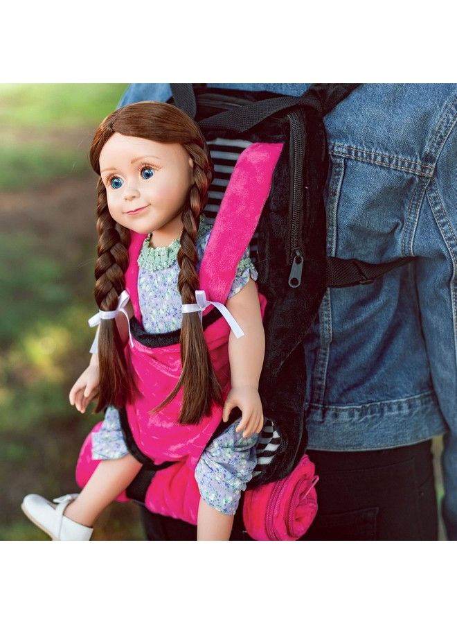 The Queen's Treasures Pink White And Black Doll Carrier Backpack And Doll Sleeping Bag Compatible With 18" American Girl & 15 In Bitty Babies. Doll Not Included - Image 2