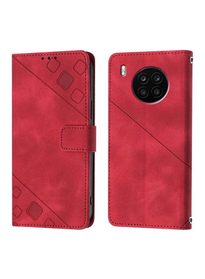 اس-توب جراب هاتف Honor 50 Lite مصنوع من الجلد المنقوش بملمس الجلد - Image 2