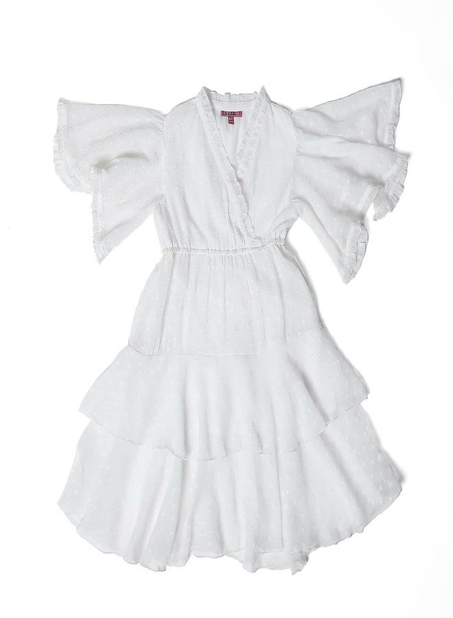 BIBA Girls Solid Tired Kid(KWMAGNETIC MOSAIC5592_White_11) - Image 1