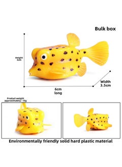 Generic Children's Solid Simulation Seabed Life Marine Animal Model Toy Ornament Box Fish Grain Sudor Box Puffer Baby Fish-Color:M-1292 Crumb Box Puffer  - Image 1