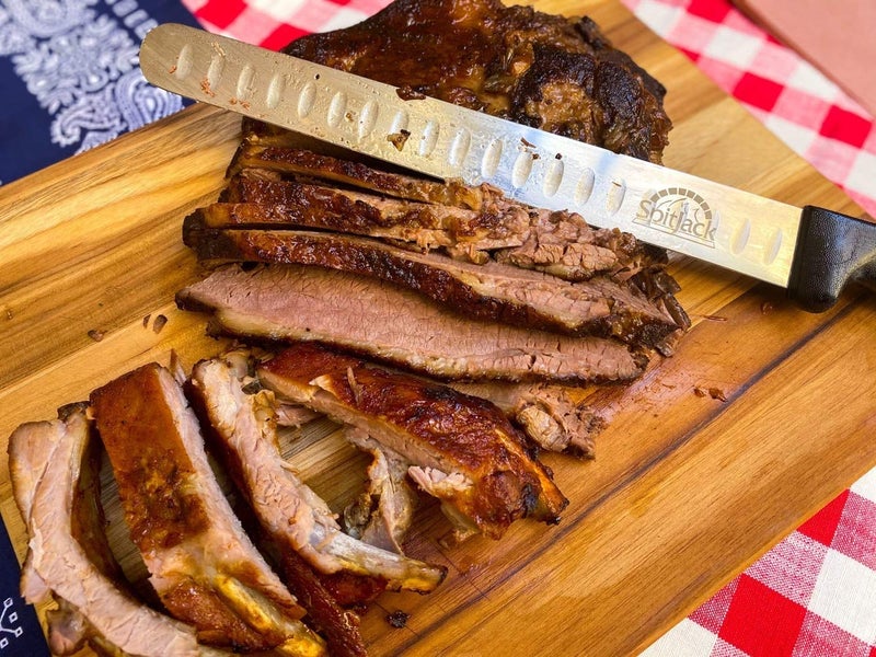 SPITJACK BBQ Smoked Brisket Knife for Meat Carving and Slicing - SS, Granton Edge, 11 Inch Blade - Image 2