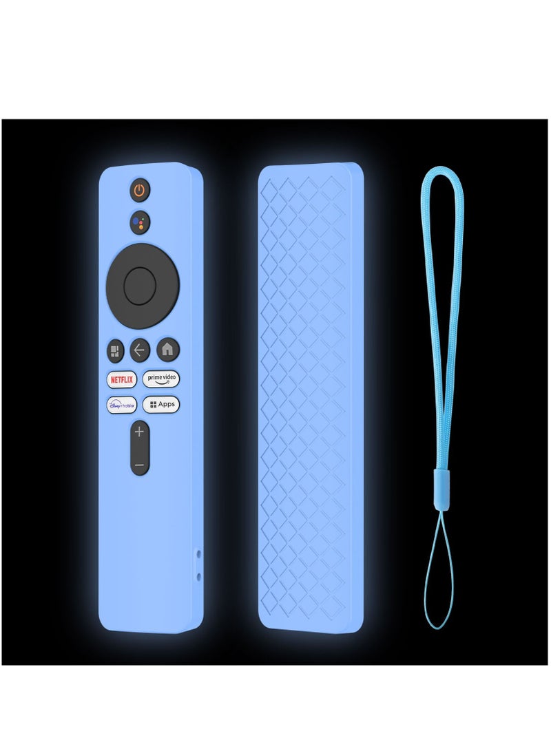 Silicone Case for XIAOMI MI Box S Silicone Protective Case for Xiaomi Mi TV Box S (2nd Gen) Remote 2nd Gen Stick Remote Control Anti Slip Silicone Protective Skin Cover with Lanyard (Blue) - Image 1