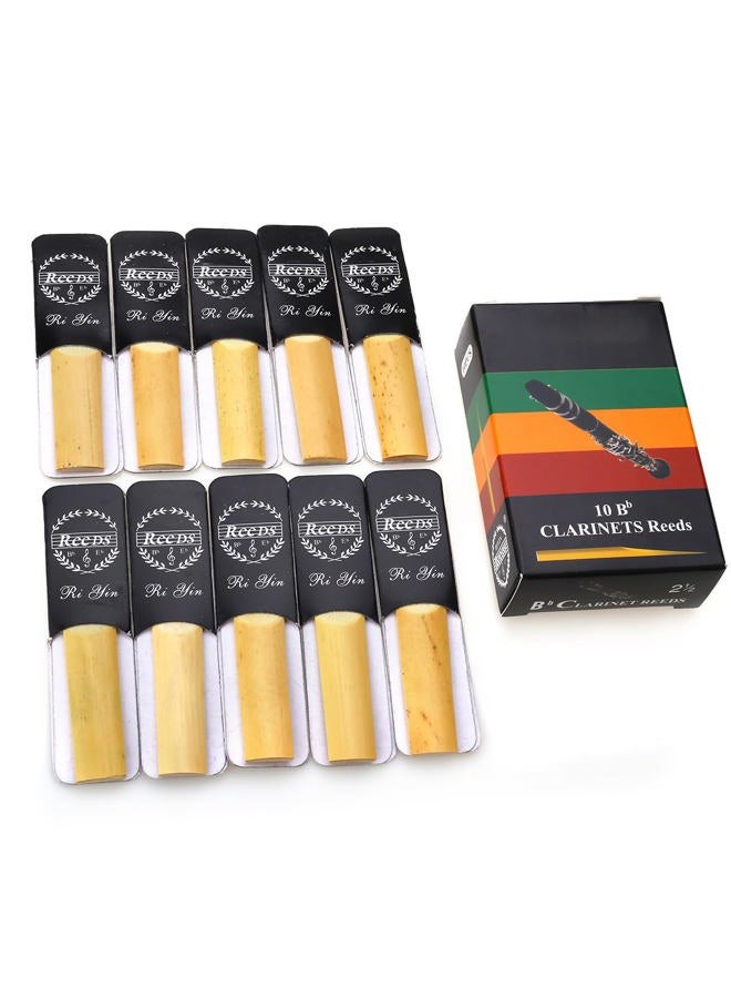 NANYI Bb Clarinet Traditional Reeds, 10 PCS with Portable Case (Strength 2.5) - Image 1