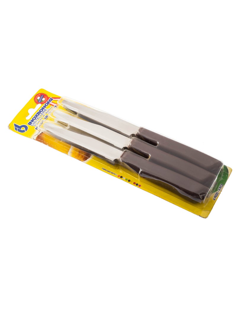 INOXBONOMI - A Set Of Stainless Steel Fruit Knives, Made In Italy, 6 Pieces - Image 1