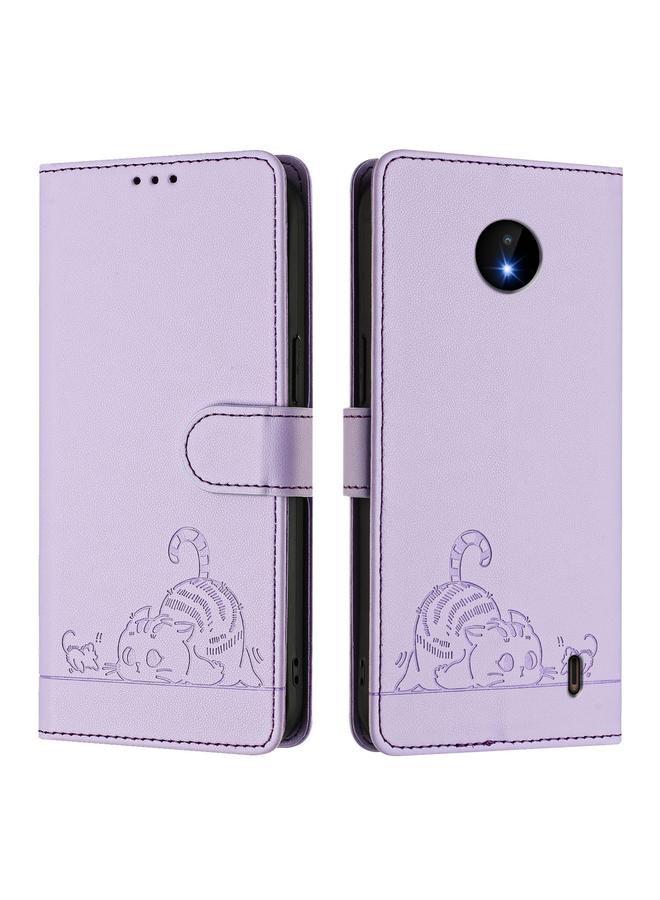 اس-توب جراب لهاتف Nokia C10 / C20 جراب هاتف من الجلد المنقوش بتقنية RFID مع حبل تعليق - Image 2