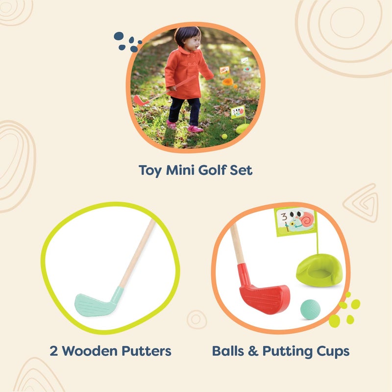 B. toys â€“ Wooden Golf Set for Toddlers with Storage Bag â€“ Sports & Outdoors Pretend Play Toy â€“ 15 Pieces Set â€“ 3+ Years - Image 3