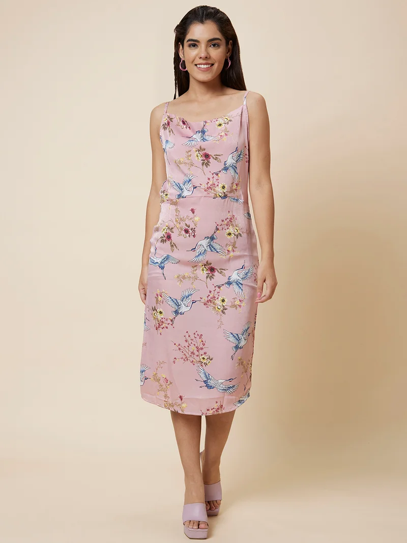 globus Globus Women Shoulder Straps Floral Printed Sheath Dress