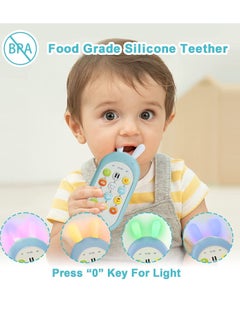 KASTWAVE Baby Early Education Toys Mobile Phone, Music Teething Glowing Toy Talking Educational Toy Birthday Gift for Preschool Children Over 6 Months Toddlers Rabbit, Blue  - Image 5