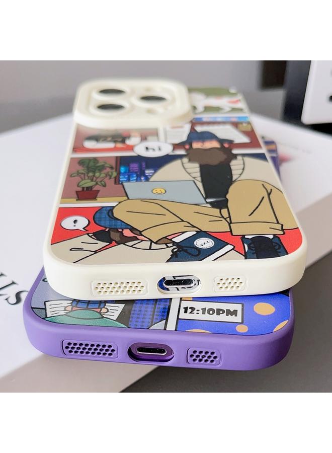 S-TOP Case For iPhone 14 Plus Liquid Angel Eyes Bearded TPU Phone Case - Image 4