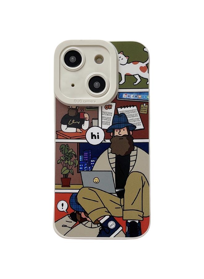 S-TOP Case For iPhone 14 Plus Liquid Angel Eyes Bearded TPU Phone Case - Image 1