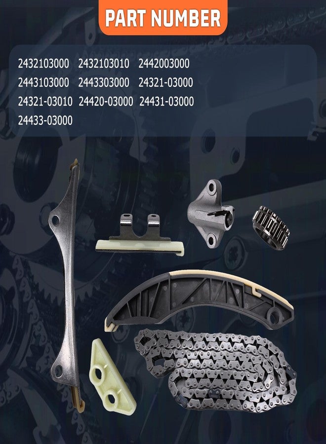 DEEGOOLY 2432103000 2432103010 Engine Timing Chain Kit Compatible with HYUNDAI I10 I20 for KIA PICANTO RIO Aftermarket Parts Replace for 2442003000 2443103000 2443303000 - Image 4