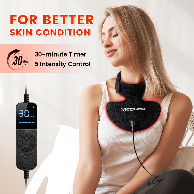 Viconor Red Light Therapy for Neck and Chest, Red Light Therapy for Face and Neck Device Portable 660nm Red Light & 850nm Near Infrared Light Therapy for Body for Skin Tightening - Image 5