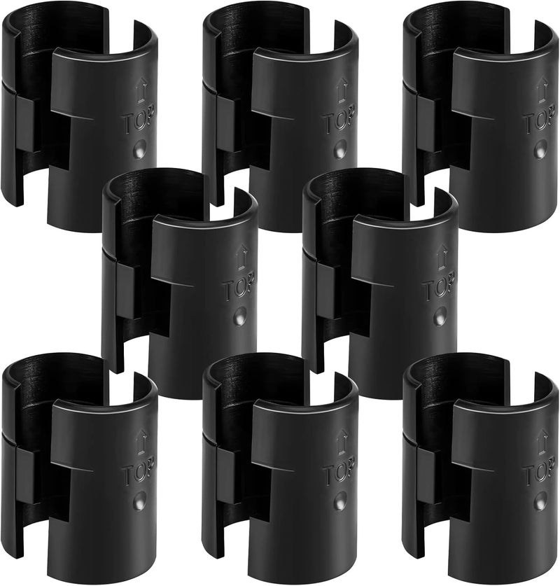 ANPHSIN 16 Pcs Wire Shelving Shelf Lock Clips for 1" Post, 8 Pairs of Shelving Sleeves Replacements for Wire Shelving System, Plastic Shelf Locking Clips Compatible with Thunder Group Metro and More - Image 1
