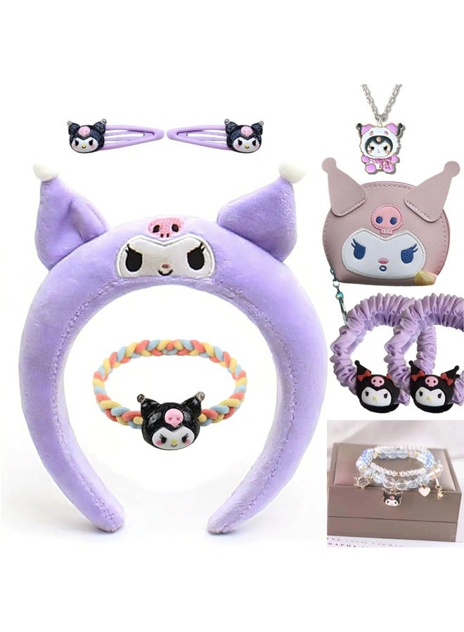 general Kuromi headband set hair clips coin purse bracelet necklace a gift choice full of ritual significance - Image 1