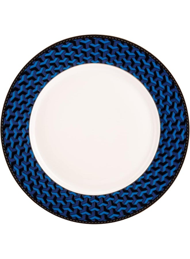 AKDC Ceramic Dinner Plate 27Cm X 27Cm X 2Cm White And Blue - Image 2
