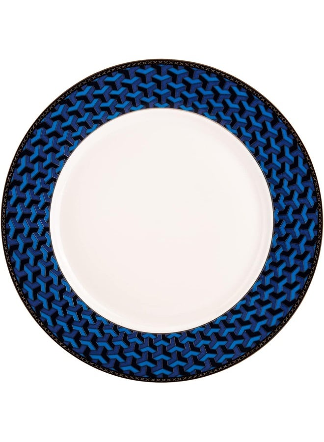 AKDC Ceramic Dinner Plate 27Cm X 27Cm X 2Cm White And Blue - Image 3