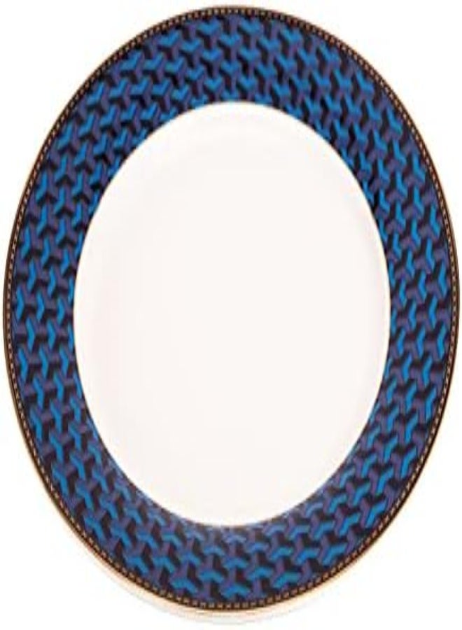 AKDC Ceramic Dinner Plate 27Cm X 27Cm X 2Cm White And Blue - Image 5