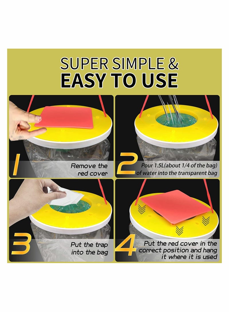 Barakah Fly Catcher, 2 Pack FlyTrap Outdoor Hanging Disposable Ranch Fly Trap Catcher Bag with Fly Bait, Fly Killer Repellent for Outdoor Garden, Farm, Horse Barn - Image 3