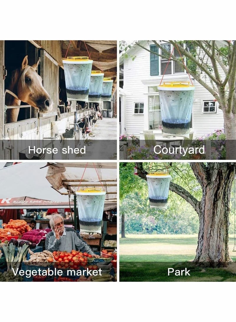 Barakah Fly Catcher, 2 Pack FlyTrap Outdoor Hanging Disposable Ranch Fly Trap Catcher Bag with Fly Bait, Fly Killer Repellent for Outdoor Garden, Farm, Horse Barn - Image 4