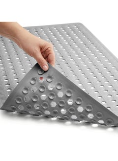 Gorilla Grip Original Patented Bath Shower Tub Mat 35X16 Many Colors Washable Xl Size Bathroom Bathtub Mats Drain Holes Suction Cups Gray Opaque  - Image 1
