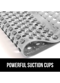 Gorilla Grip Original Patented Bath Shower Tub Mat 35X16 Many Colors Washable Xl Size Bathroom Bathtub Mats Drain Holes Suction Cups Gray Opaque  - Image 3