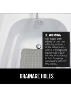 Gorilla Grip Original Patented Bath Shower Tub Mat 35X16 Many Colors Washable Xl Size Bathroom Bathtub Mats Drain Holes Suction Cups Gray Opaque  - Image 4