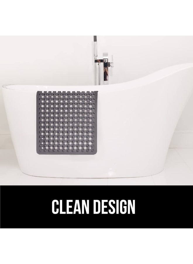 Gorilla Grip - Original Patented Bath Shower Tub Mat 35X16 Many Colors Washable Xl Size Bathroom Bathtub Mats Drain Holes Suction Cups Gray Opaque - Image 1