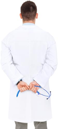 NY Threads Professional White Lab Coat for Men, Long Sleeve Medical Coat 1 Pack, X-Large, White - Image 3