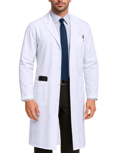 NY Threads Professional White Lab Coat for Men, Long Sleeve Medical Coat 1 Pack, X-Large, White - Image 1