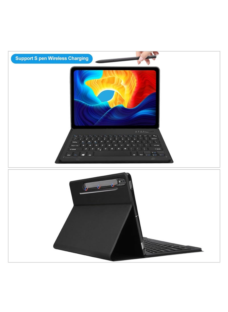 JAJEEK Samsung Galaxy Tab S8 Plus/S7 FE/S7 Plus 12.4” Keyboard Case | Magnetic Detachable Bluetooth Keyboard with Protective Stand Cover | S Pen Charging Support for Tab S8+ 2022, S7 FE 2021, S7+ 2020, Black - Image 3