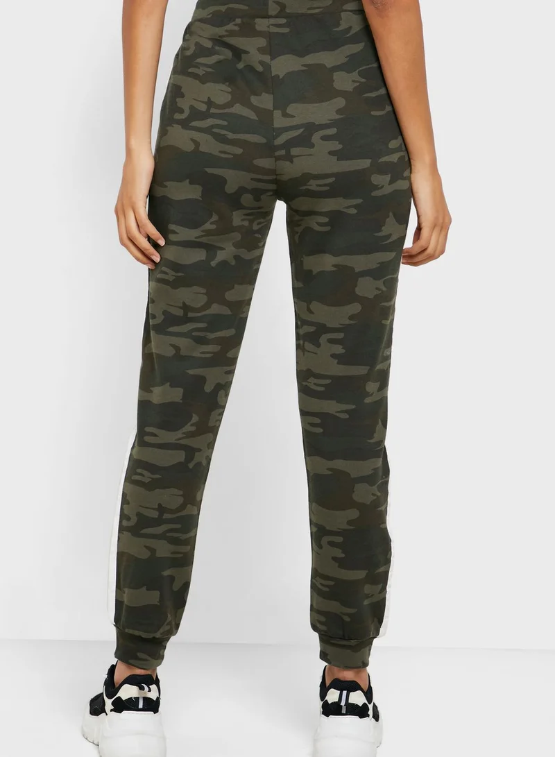 FOREVER 21 Side Stripe Detail Camouflage Pants
