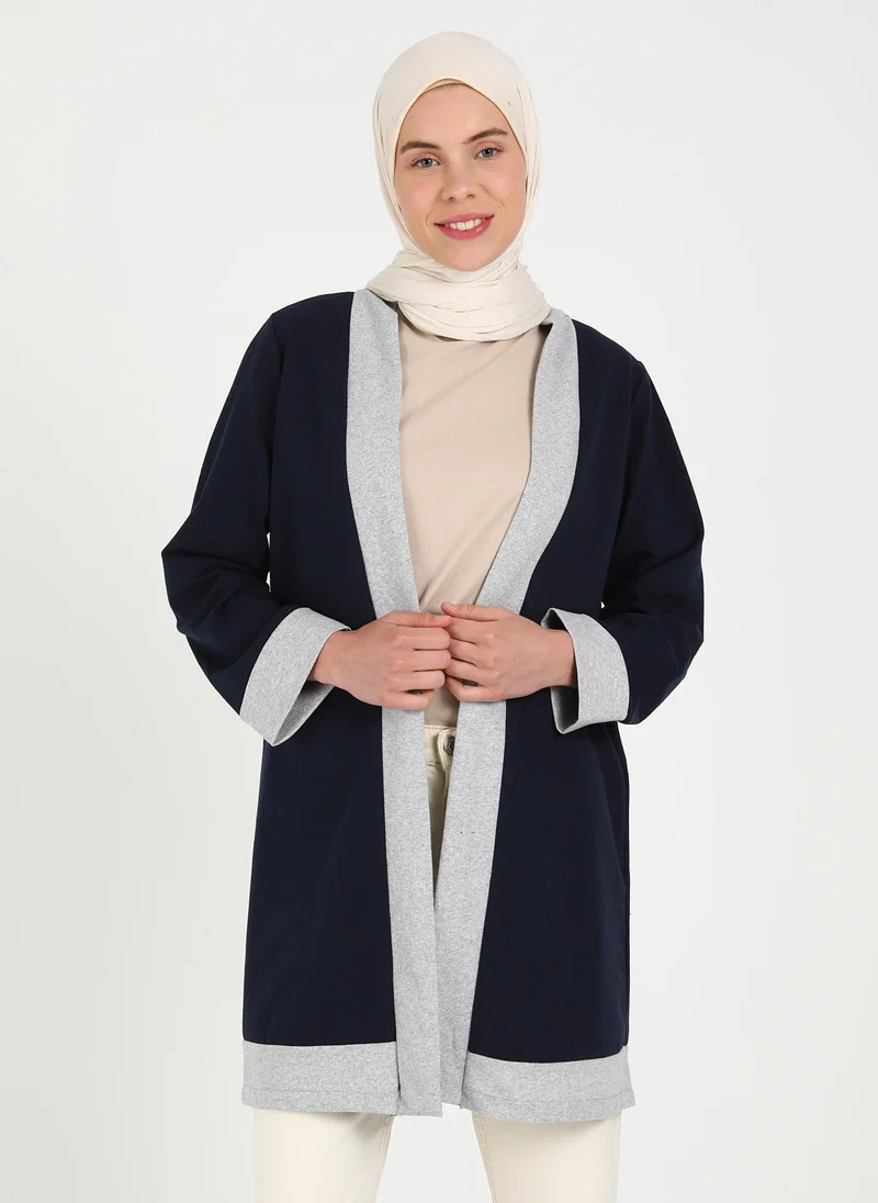 Por La Cara By Modanisa Navy Blue - Kimono - Por La Cara
