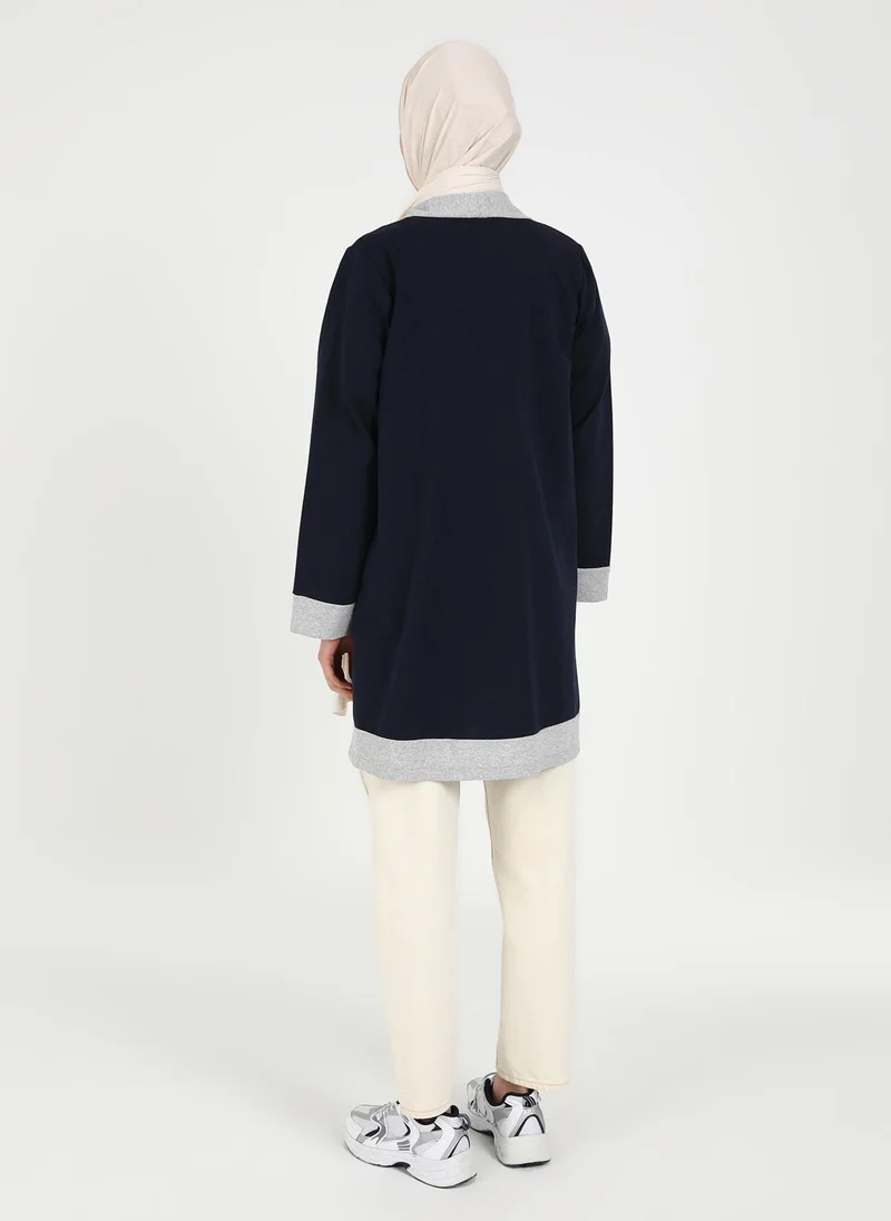 Por La Cara By Modanisa Navy Blue - Kimono - Por La Cara
