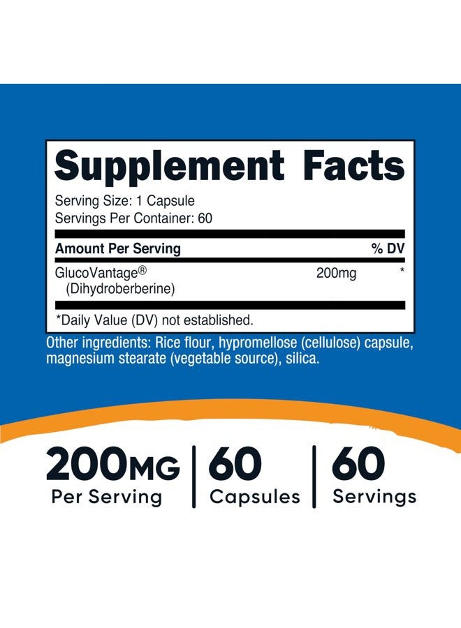 Nutricost Dihydroberberine Capsules (200mg, 60 Capsules) - More Bioavailable Metabolite of Berberine - Image 2