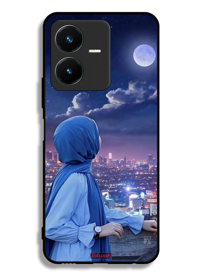 Tolwak Vivo Y22s Protective Case Cover Looking At Moon Hijab Girl - Image 1