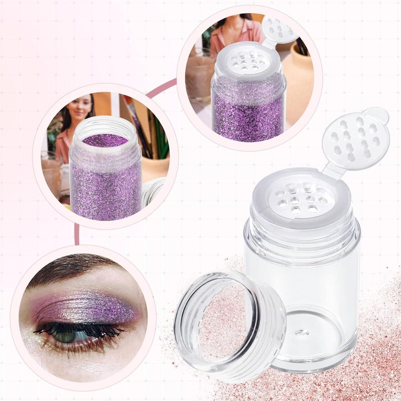KASTWAVE 6-Pack Mini Travel Refillable Cosmetic Powder Jars with Sifter and Leak-Proof Lids – Portable Empty Glitter Loose Powder and Eyeshadow Shaker Bottles for Makeup Storage, 3 Stylish Designs - Image 4