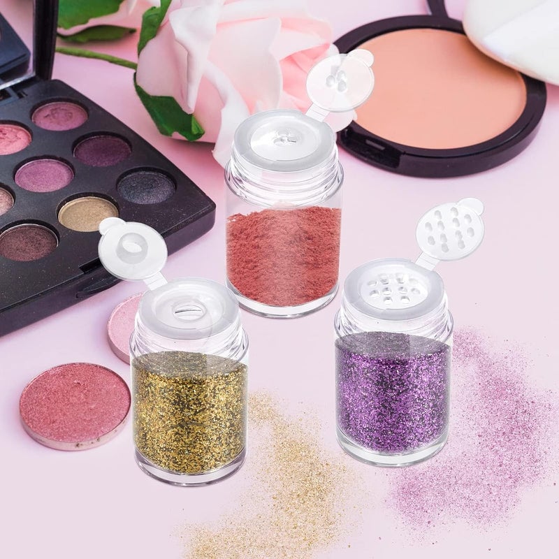 KASTWAVE 6-Pack Mini Travel Refillable Cosmetic Powder Jars with Sifter and Leak-Proof Lids – Portable Empty Glitter Loose Powder and Eyeshadow Shaker Bottles for Makeup Storage, 3 Stylish Designs - Image 2