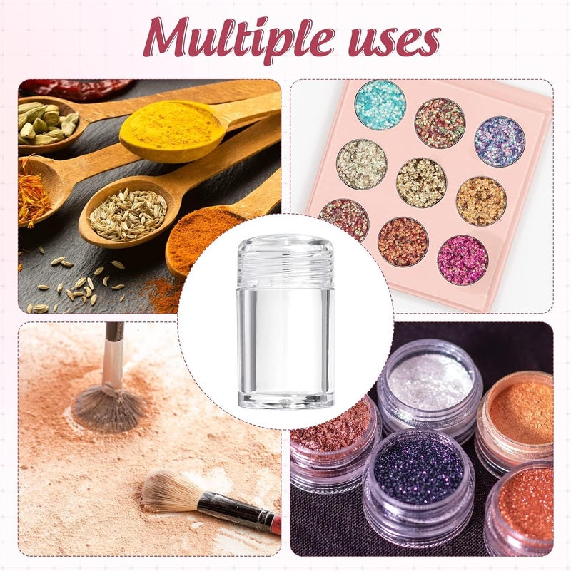 KASTWAVE 6-Pack Mini Travel Refillable Cosmetic Powder Jars with Sifter and Leak-Proof Lids – Portable Empty Glitter Loose Powder and Eyeshadow Shaker Bottles for Makeup Storage, 3 Stylish Designs - Image 3