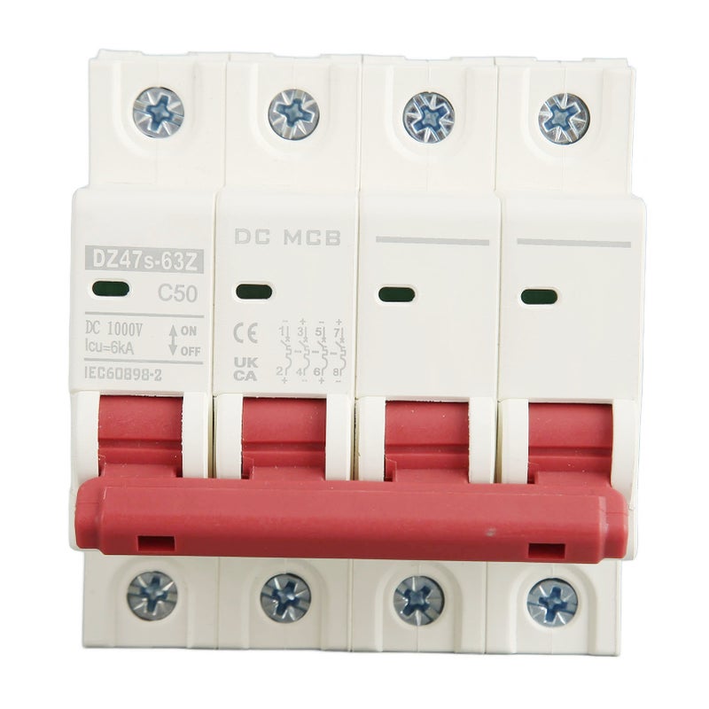 4P Small Circuit Breaker 6000A Breaking Capacity Solar PV System Mini Circuit Breaker DC1000V 50A - Image 1