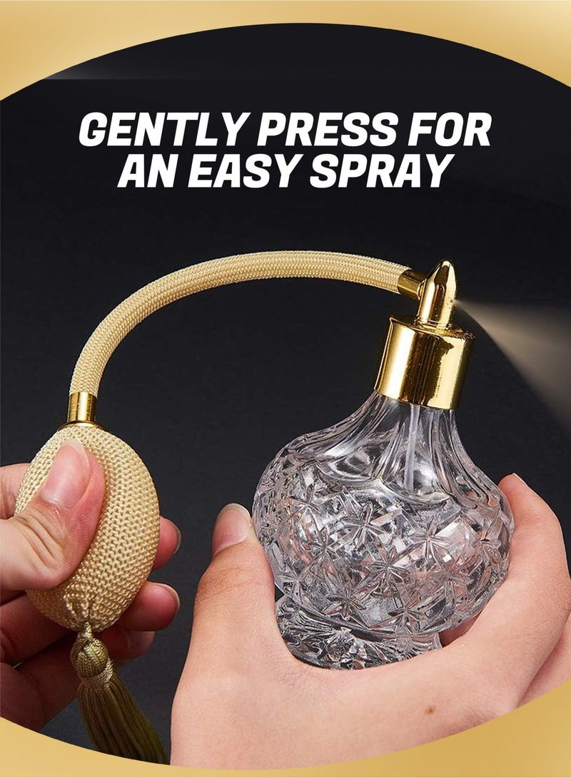 80ml Perfume Spray Bottle, Gold Long Tassels Refillable Glass Perfume Atomizer For Liquid Cosmetics Home Decor Comes With 4 Dispensing Tools (Adapter/Dropper/Funnel/Syringe Extractor) - Image 4