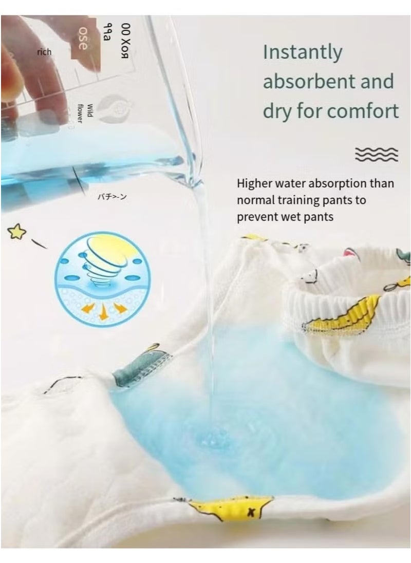 Gonice 4 Pack Size L Potty Training Pants, Breathable Potty Training Underwear, Unisex Toddler Training Underpants for 0-3 Years Boy and Girls Strong Absorbent Cotton Training Pants  - Image 2