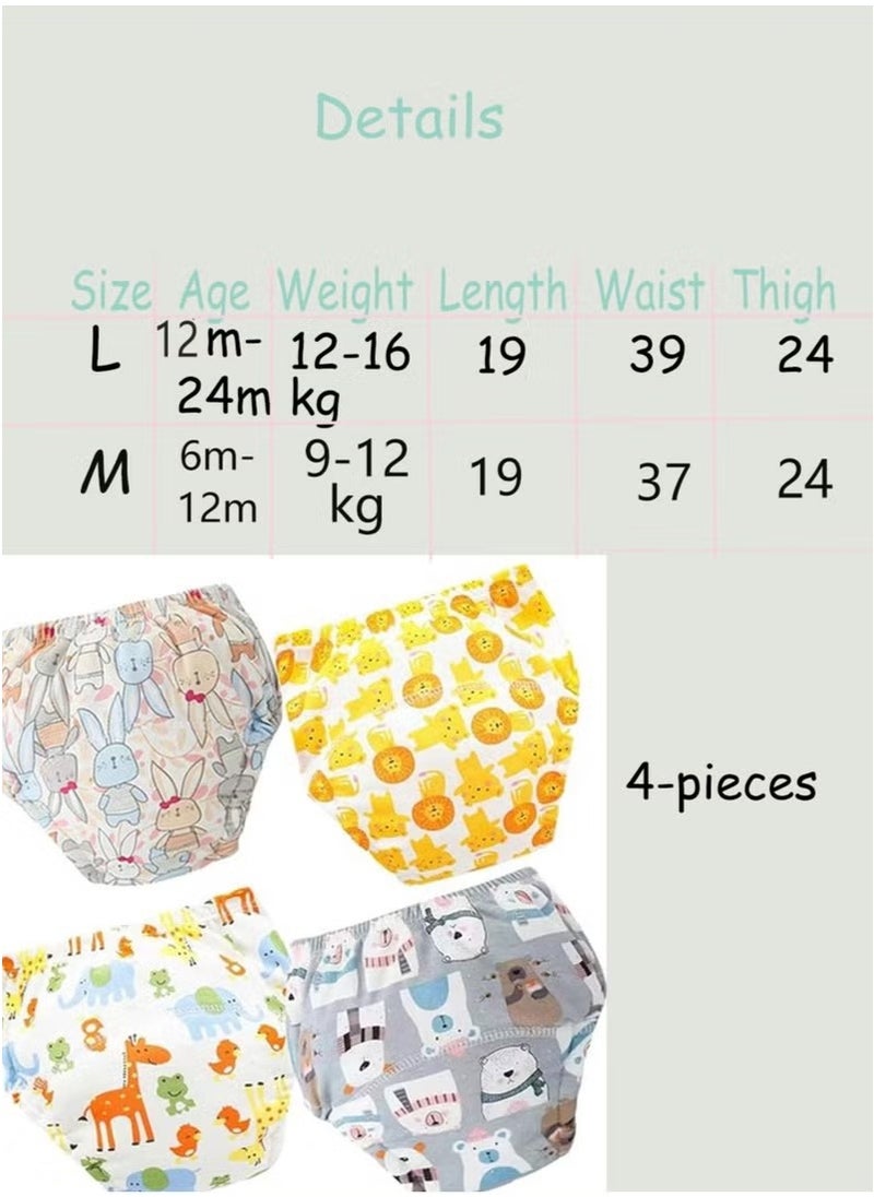 Gonice 4 Pack Size L Potty Training Pants, Breathable Potty Training Underwear, Unisex Toddler Training Underpants for 0-3 Years Boy and Girls Strong Absorbent Cotton Training Pants  - Image 4