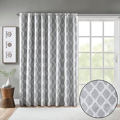 SUNSMART Sun Smart Blakesly Blackout Curtains Patio Window, Ikat Print, Grommet Top Living Room Decor, Living Room Decor, Thermal Insulated Light Blocking Drape for Bedroom and Apartments, 100" x 84", Grey - Image 2