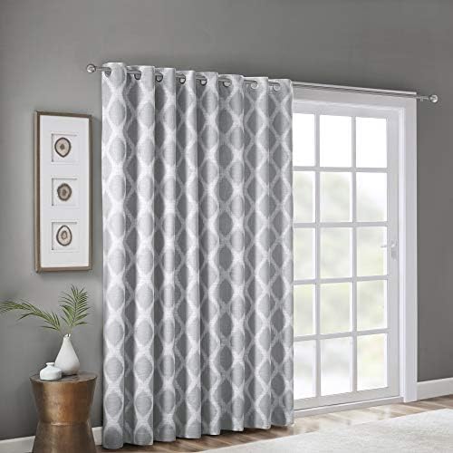 SUNSMART Sun Smart Blakesly Blackout Curtains Patio Window, Ikat Print, Grommet Top Living Room Decor, Living Room Decor, Thermal Insulated Light Blocking Drape for Bedroom and Apartments, 100" x 84", Grey - Image 3