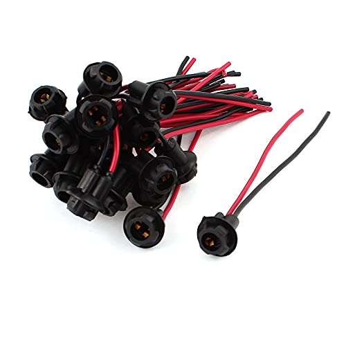 uxcell 20Pcs T10 194 168 W5W Rubber Bulb Socket Lamp Extension Holder Connector DC 12V - Image 1