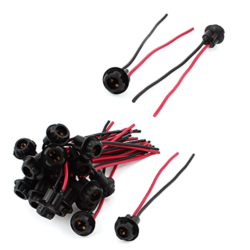 uxcell 20Pcs T10 194 168 W5W Rubber Bulb Socket Lamp Extension Holder Connector DC 12V - Image 4