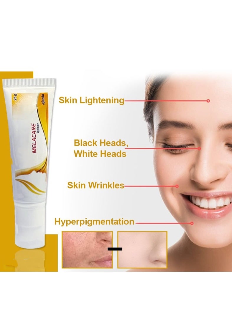 Ajanta Melacare Cream For Hyperpigmentation Dark Spots Skin Wrinkles - 25g - Pack Of 2 - Image 2