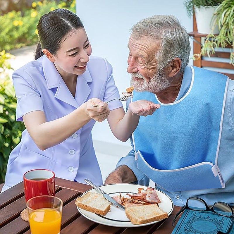 Noon Stain-Resistant Dining Apron with Pockets for Elderly Care and    Rehabilitation - Image 4
